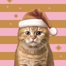 Servietten - Xmas Katze - 1