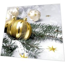 Servietten - Zweig und Christbaumkugel - 3