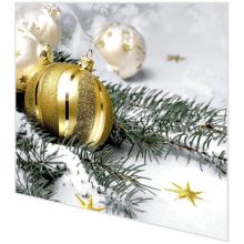 Servietten - Zweig und Christbaumkugel - 2