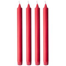 Stabkerze - Rot 25cm - 4 Stück