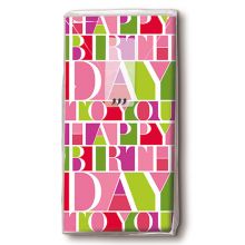 Taschentücher - Happy Birthday rosa
